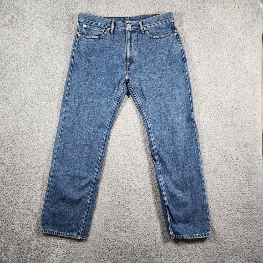 Levi's 505 Jeans Mens 36x32 (fit 35x29) Blue Denim Cotton 5-Pockets Straight Leg